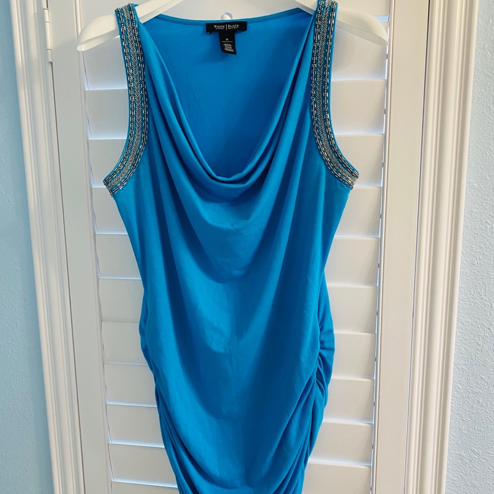 White House Black Market Turquoise Med Top